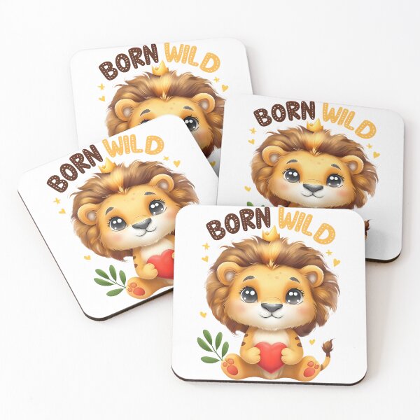 Item preview, Born Wild Baby Lion with Heart Design designed and sold by LunaPixelStudio.