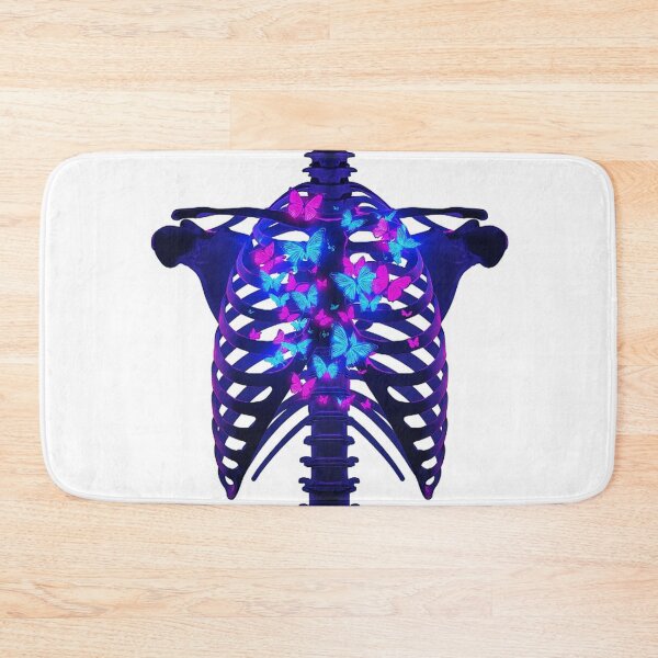 Item preview, Anatomical Ribcage with Vibrant Neon Butterflies designed and sold by Wonderful Designs.