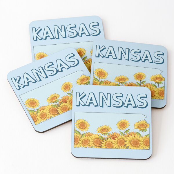 Item preview, Kansas Sunflowers, The Sunflower State Vintage Floral Map designed and sold by mashmosh.
