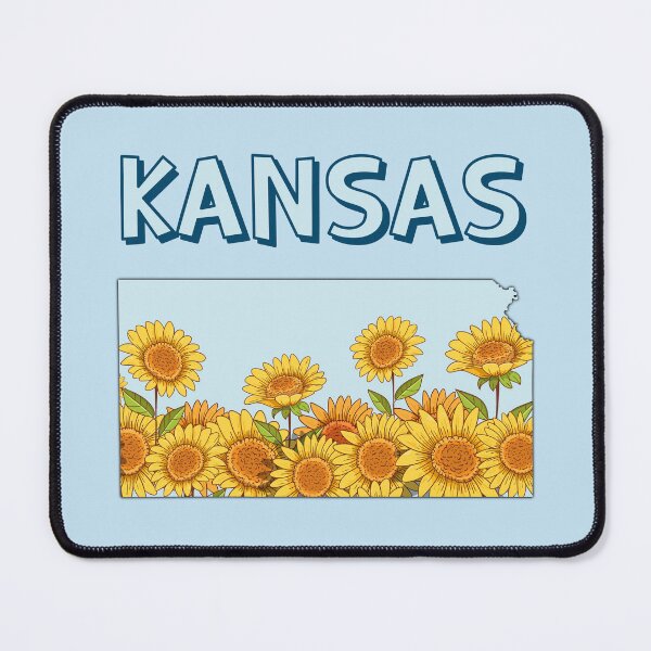 Item preview, Kansas Sunflowers, The Sunflower State Vintage Floral Map designed and sold by mashmosh.