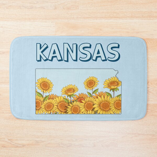 Item preview, Kansas Sunflowers, The Sunflower State Vintage Floral Map designed and sold by mashmosh.