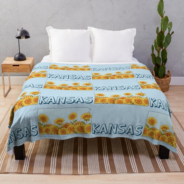 Item preview, Kansas Sunflowers, The Sunflower State Vintage Floral Map designed and sold by mashmosh.