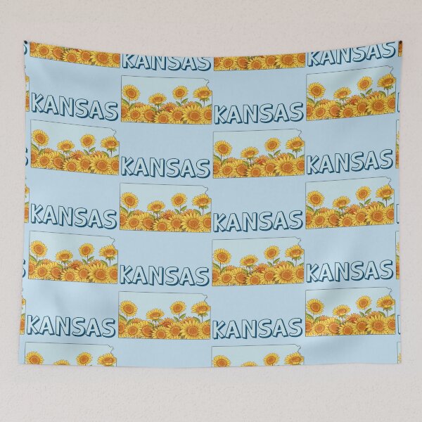 Item preview, Kansas Sunflowers, The Sunflower State Vintage Floral Map designed and sold by mashmosh.