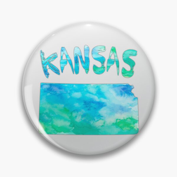 Item preview, Artistic Watercolor Kansas State Map - Vibrant Blue & Green Silhouette designed and sold by mashmosh.
