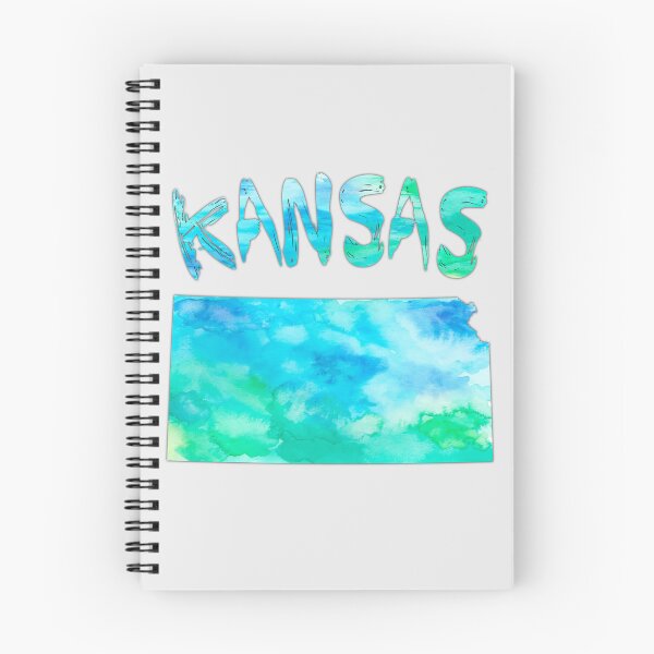 Item preview, Artistic Watercolor Kansas State Map - Vibrant Blue & Green Silhouette designed and sold by mashmosh.