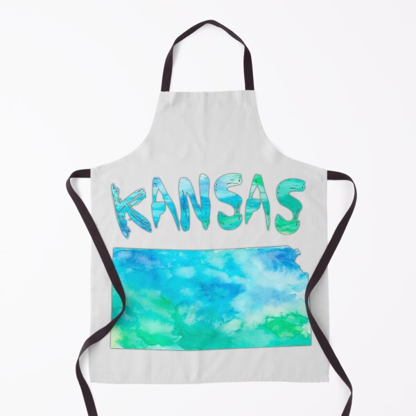 Item preview, Artistic Watercolor Kansas State Map - Vibrant Blue & Green Silhouette designed and sold by mashmosh.