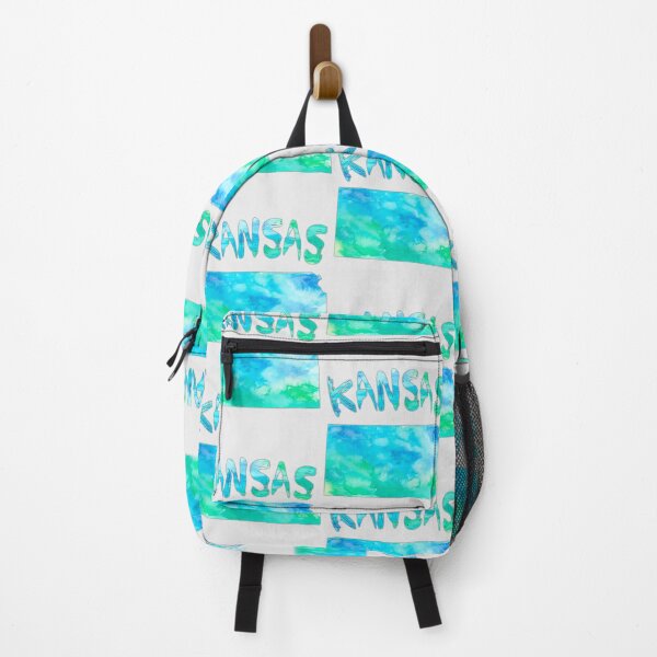 Item preview, Artistic Watercolor Kansas State Map - Vibrant Blue & Green Silhouette designed and sold by mashmosh.