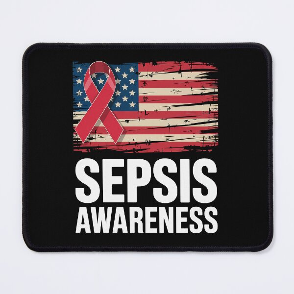 Item preview, American Flag Sepsis Awareness Ribbon designed and sold by SIGORDESIGN.