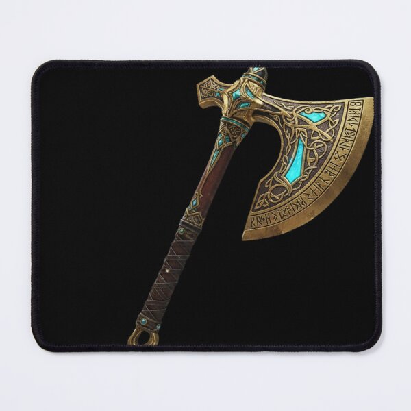 Item preview, Ancient Golden Mythic Axe | Norse Fantasy Warrior Wall Art & Gaming Decor designed and sold by MonaRose_Art.