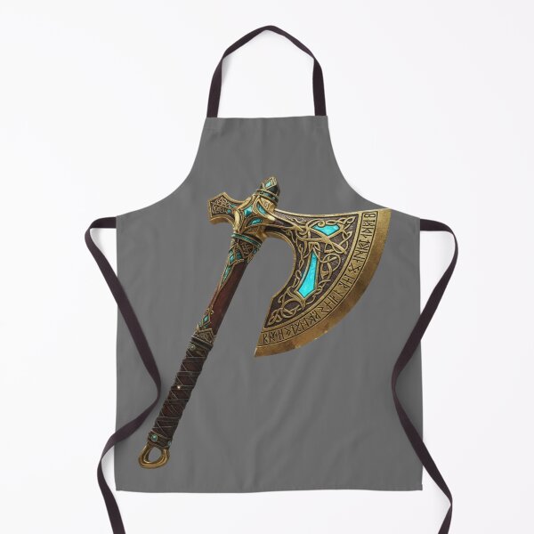 Item preview, Ancient Golden Mythic Axe | Norse Fantasy Warrior Wall Art & Gaming Decor designed and sold by MonaRose_Art.