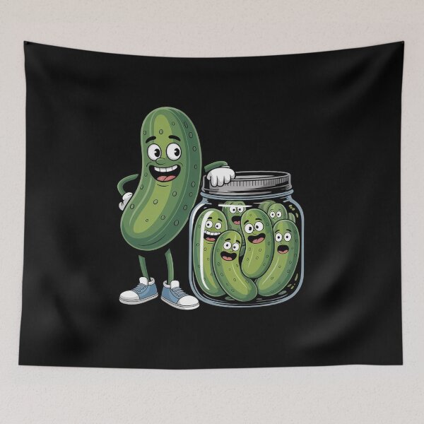 Item preview, Pickle Surprise A Cucumber And A Jar Of Pickles designed and sold by FluoroWave.