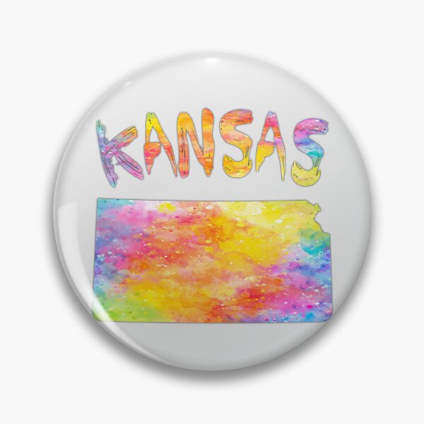 Item preview, Vibrant Kansas, Colorful Watercolor State Map Art designed and sold by mashmosh.