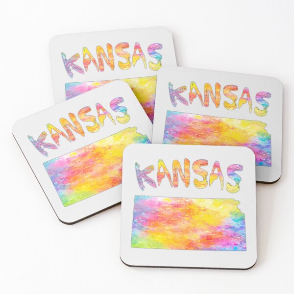 Item preview, Vibrant Kansas, Colorful Watercolor State Map Art designed and sold by mashmosh.