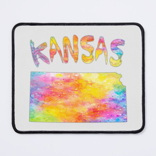 Item preview, Vibrant Kansas, Colorful Watercolor State Map Art designed and sold by mashmosh.