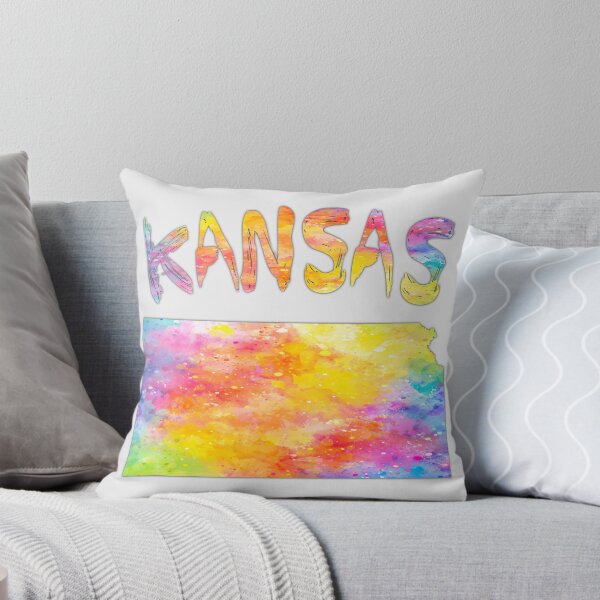 Item preview, Vibrant Kansas, Colorful Watercolor State Map Art designed and sold by mashmosh.