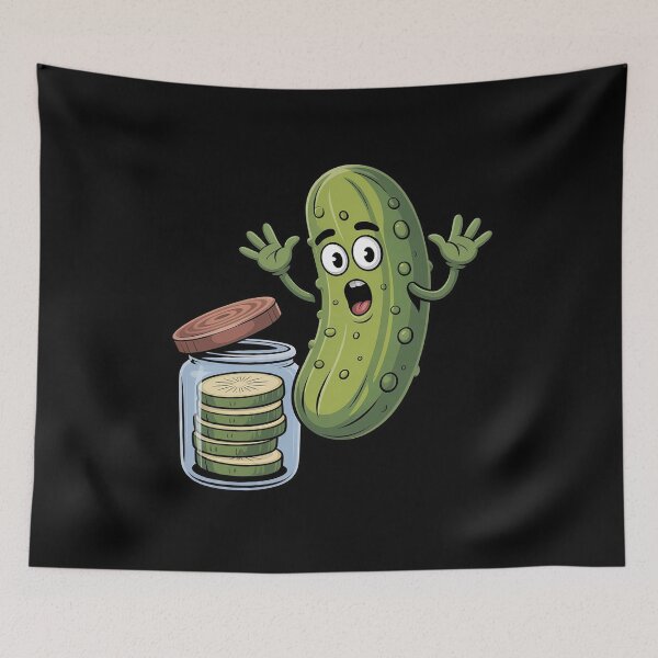 Item preview, Pickle Surprise A Cucumber and A Jar of Sliced Pickles designed and sold by FluoroWave.