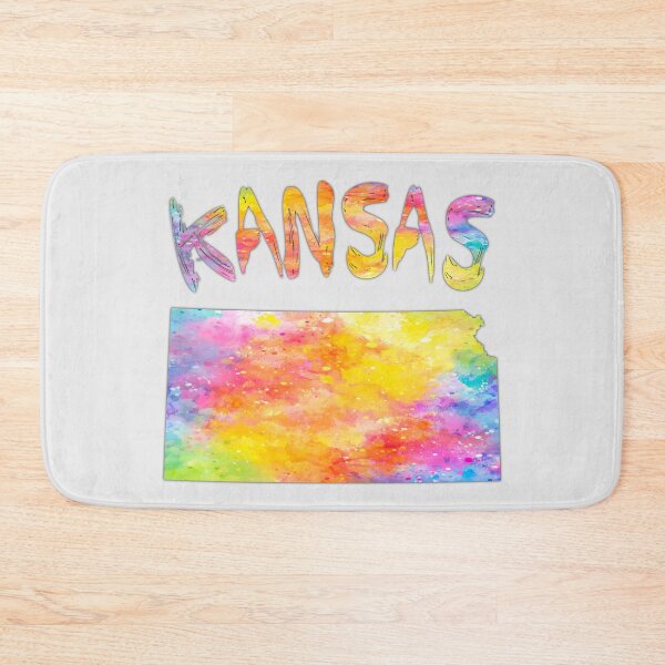 Item preview, Vibrant Kansas, Colorful Watercolor State Map Art designed and sold by mashmosh.