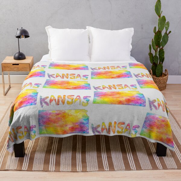 Item preview, Vibrant Kansas, Colorful Watercolor State Map Art designed and sold by mashmosh.