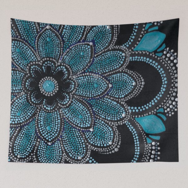 Item preview, Blue Teal and silver Mandala  designed and sold by Dreamweaver Mandalas.