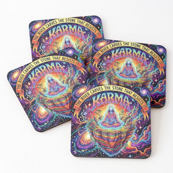 Item preview, Karma Spiritual Galaxy – The River Carves the Stone Psychedelic Art designed and sold by Hen-C-Art.