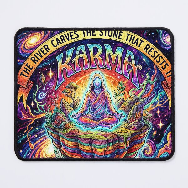 Item preview, Karma Spiritual Galaxy – The River Carves the Stone Psychedelic Art designed and sold by Hen-C-Art.