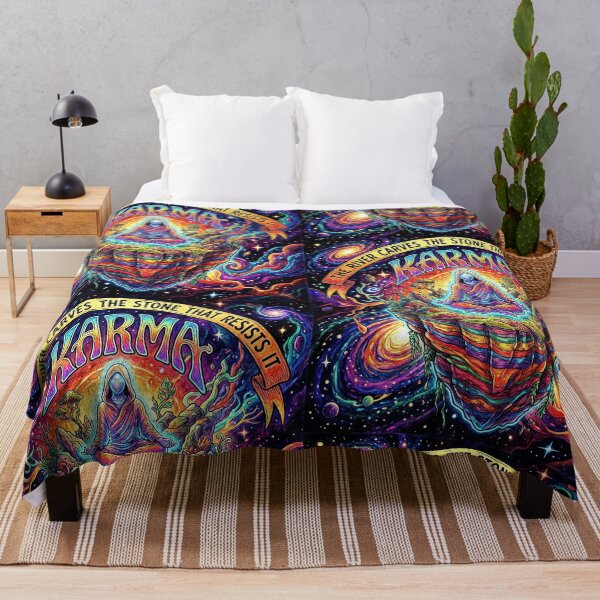 Item preview, Karma Spiritual Galaxy – The River Carves the Stone Psychedelic Art designed and sold by Hen-C-Art.