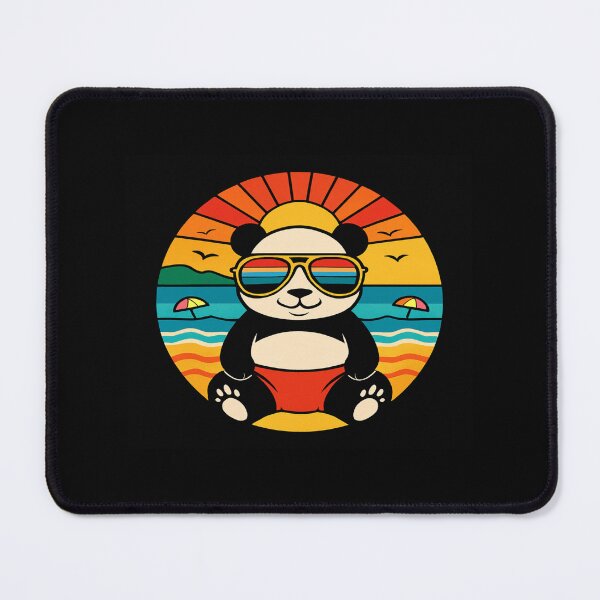 Item preview, Retro Panda Beach Vibes – Sunset Vacation Art with Sunglasses, Ocean Waves & Tropical Chill Mood designed and sold by Bright Nest Studio.