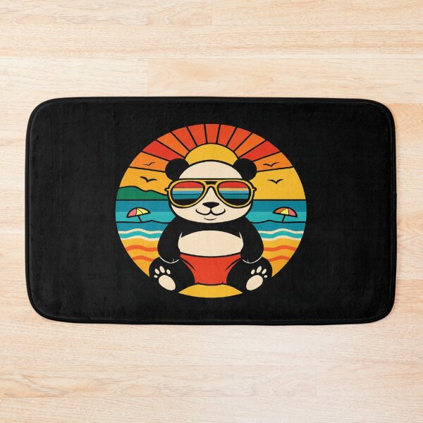 Item preview, Retro Panda Beach Vibes – Sunset Vacation Art with Sunglasses, Ocean Waves & Tropical Chill Mood designed and sold by Bright Nest Studio.