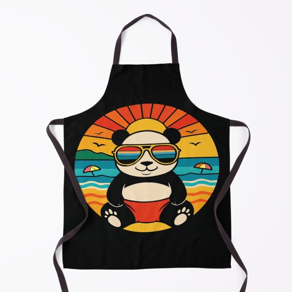 Item preview, Retro Panda Beach Vibes – Sunset Vacation Art with Sunglasses, Ocean Waves & Tropical Chill Mood designed and sold by Bright Nest Studio.