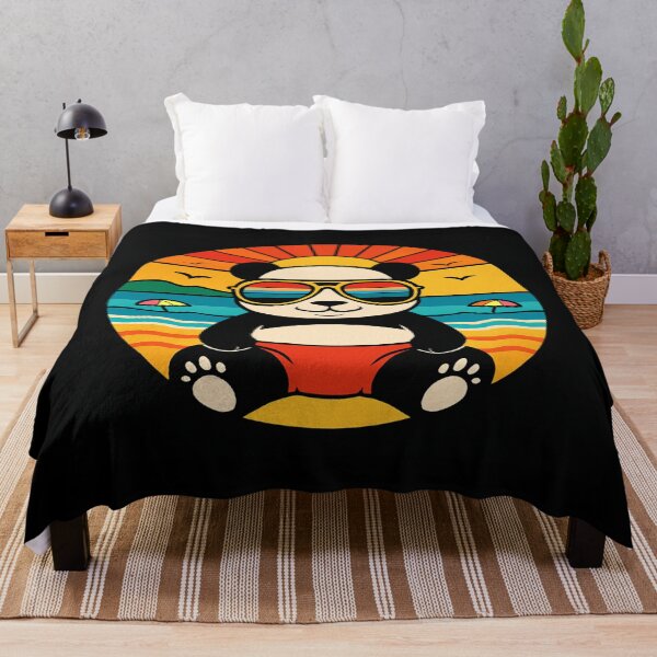 Item preview, Retro Panda Beach Vibes – Sunset Vacation Art with Sunglasses, Ocean Waves & Tropical Chill Mood designed and sold by Bright Nest Studio.
