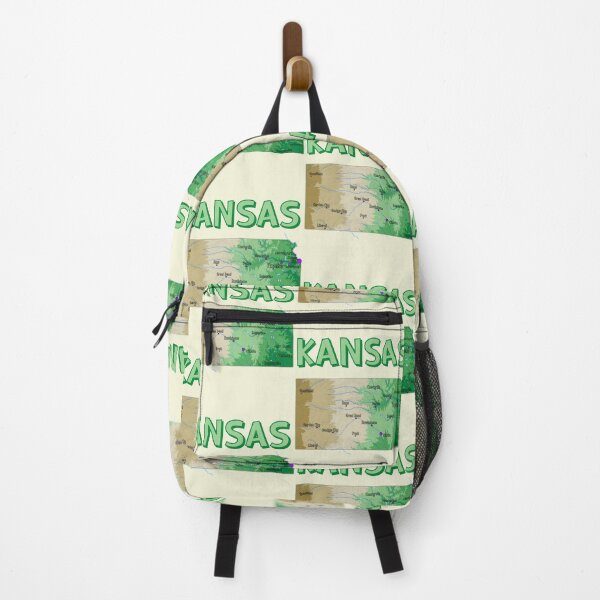 Item preview, Kansas State Map - Vibrant Topographic & City Guide Design designed and sold by mashmosh.