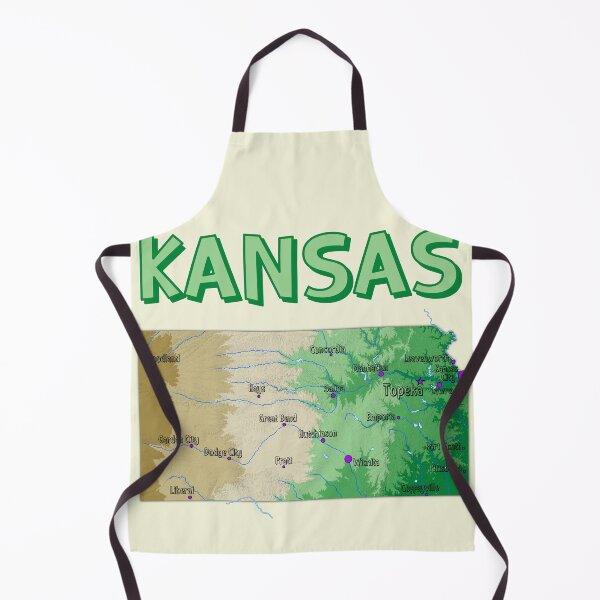 Item preview, Kansas State Map - Vibrant Topographic & City Guide Design designed and sold by mashmosh.