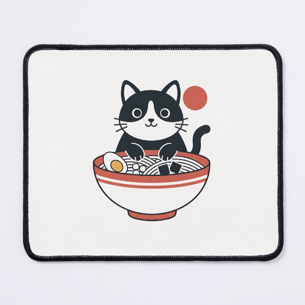Item preview, Minimal Ramen Cat Japanese Style designed and sold by yaginoie.