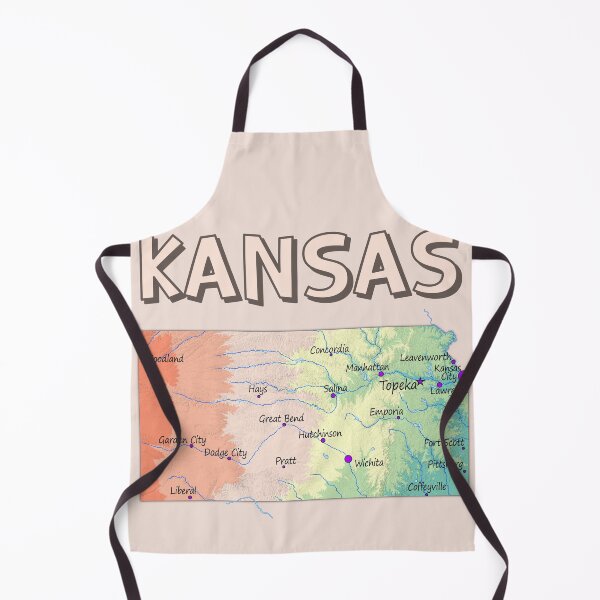 Item preview, Vintage Kansas State Topographic Map - Cities & Rivers Art designed and sold by mashmosh.