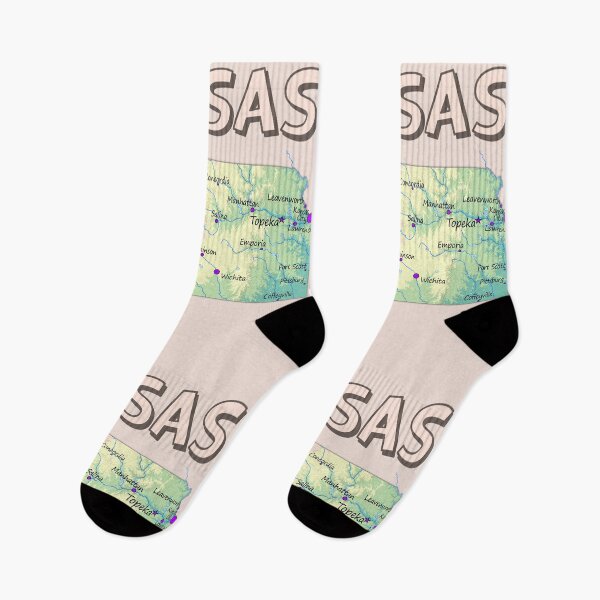 Item preview, Vintage Kansas State Topographic Map - Cities & Rivers Art designed and sold by mashmosh.
