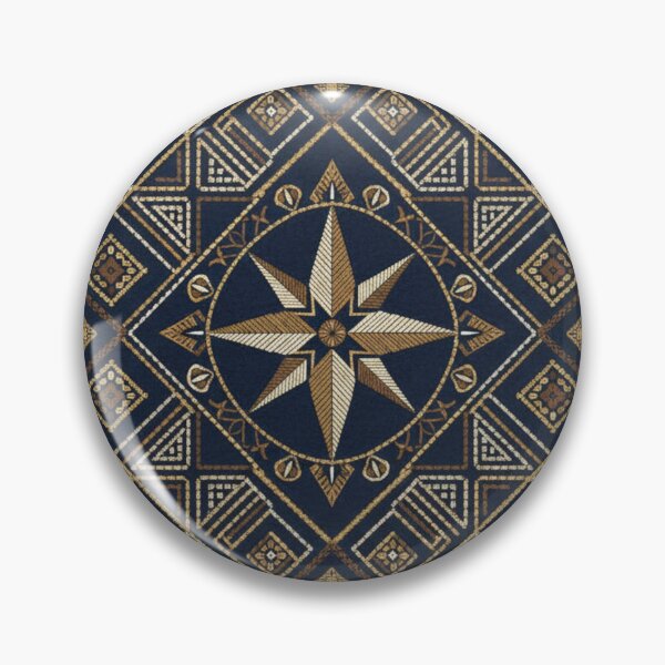 Item preview, Moroccan rug Compass Star - Intricate Gold Embroidery Pattern designed and sold by designwiss.