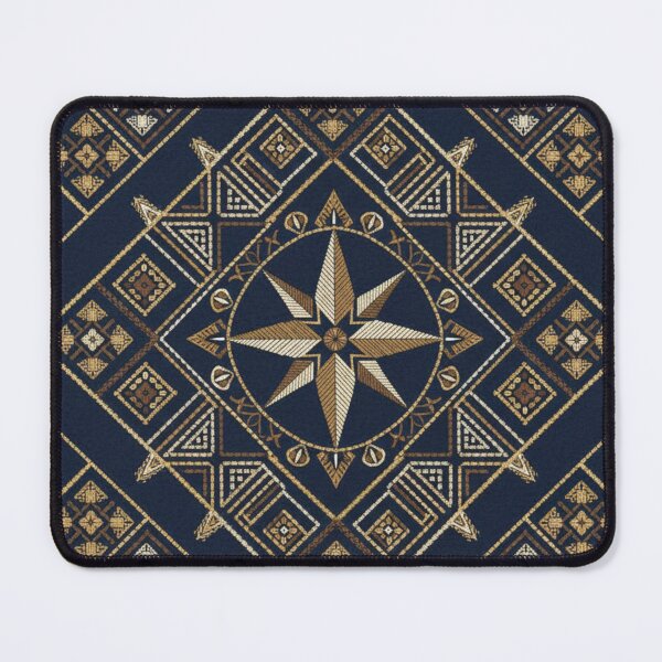 Item preview, Moroccan rug Compass Star - Intricate Gold Embroidery Pattern designed and sold by designwiss.