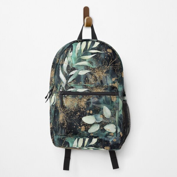 Item preview, Dark Green and Gold Floral Pattern designed and sold by BohemiaArt.