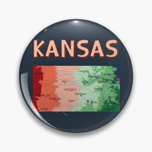 Item preview, Kansas State Map - Colorful Topographic Art designed and sold by mashmosh.