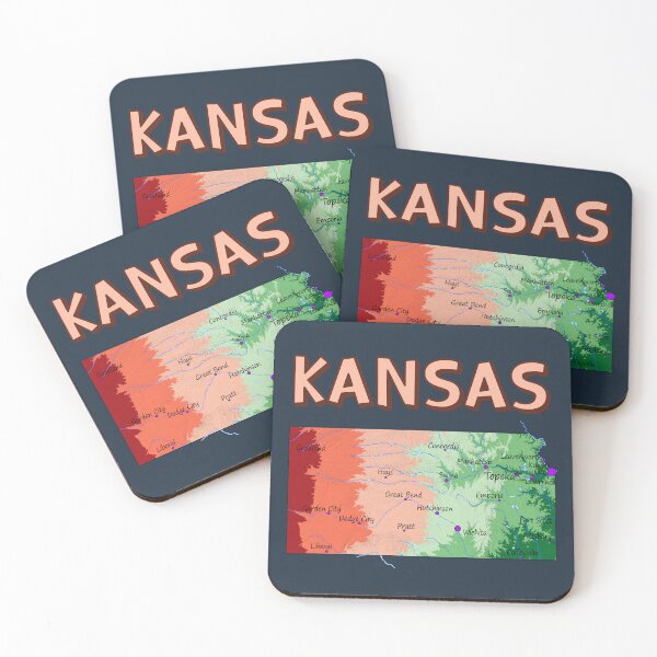 Item preview, Kansas State Map - Colorful Topographic Art designed and sold by mashmosh.