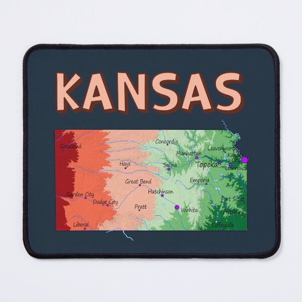 Item preview, Kansas State Map - Colorful Topographic Art designed and sold by mashmosh.