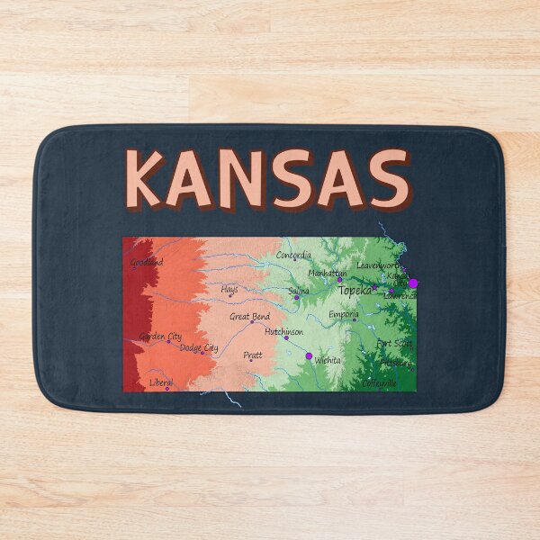 Item preview, Kansas State Map - Colorful Topographic Art designed and sold by mashmosh.