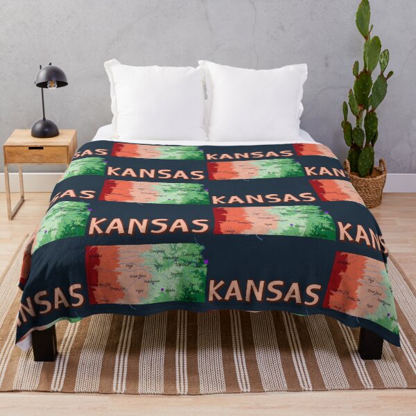 Item preview, Kansas State Map - Colorful Topographic Art designed and sold by mashmosh.