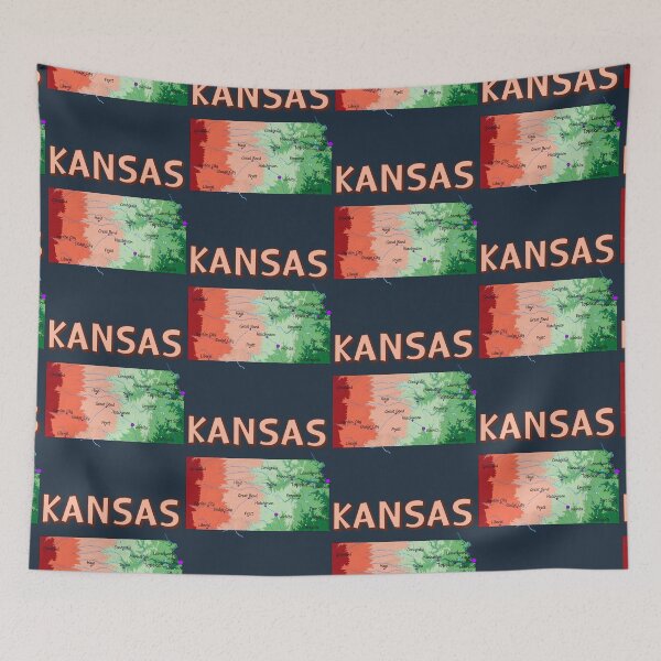 Item preview, Kansas State Map - Colorful Topographic Art designed and sold by mashmosh.