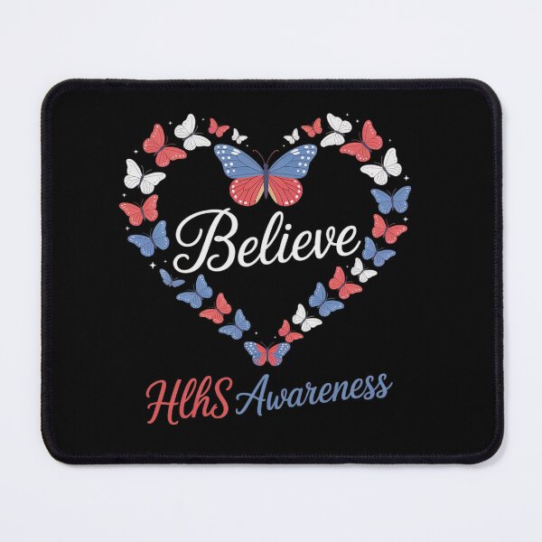 Item preview, Butterfly Heart Believe Blue Red Ribbon HLHS Awareness designed and sold by Moxizz.