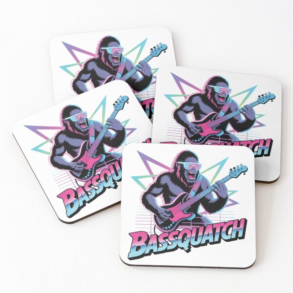 Item preview, Bassquatch Synthwave – Bigfoot Bass Guitar Retro 80s Style designed and sold by WSPrintCrafter.