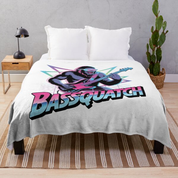 Item preview, Bassquatch Synthwave – Bigfoot Bass Guitar Retro 80s Style designed and sold by WSPrintCrafter.