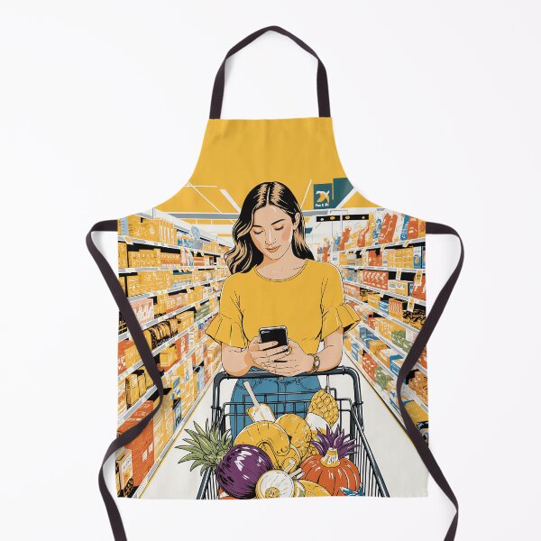 Item preview, Smart Shopping: Modern Grocery Girl Illustration designed and sold by Banal25.