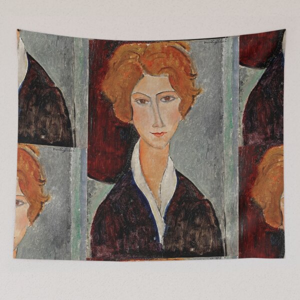 Item preview, Portrait De Femme by Amedeo Modigliani: Modernist Fine Art Print designed and sold by artofuniverse.