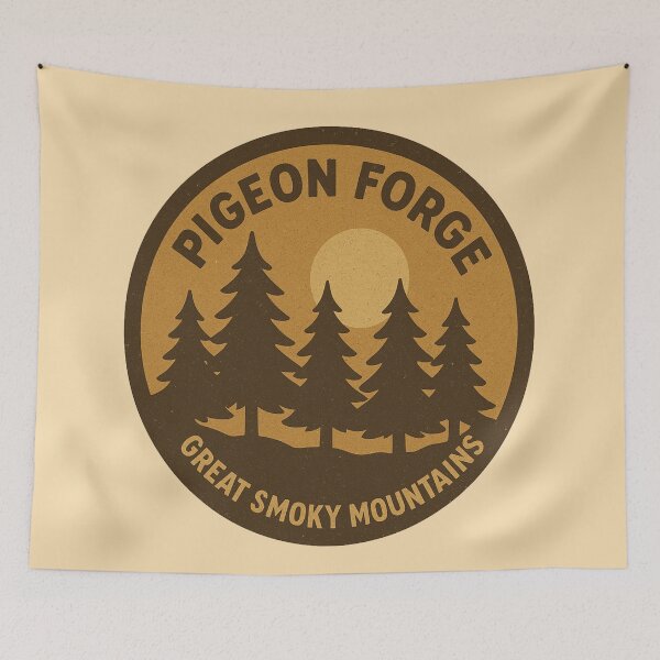 Item preview, Pigeon Forge Vintage Forest T-Shirt | Retro Smoky Mountains Nature Art | Tennessee Travel Design designed and sold by Globalcitytees.
